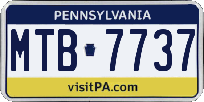 PA license plate MTB7737