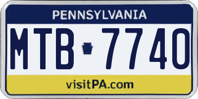 PA license plate MTB7740