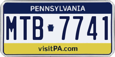 PA license plate MTB7741