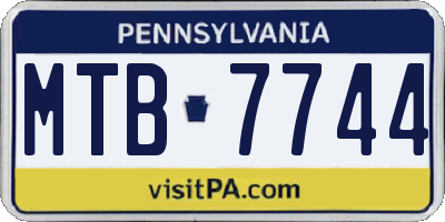 PA license plate MTB7744
