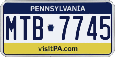 PA license plate MTB7745
