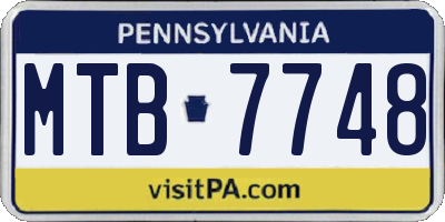 PA license plate MTB7748