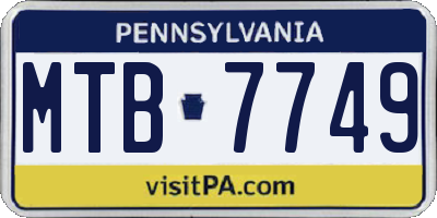 PA license plate MTB7749