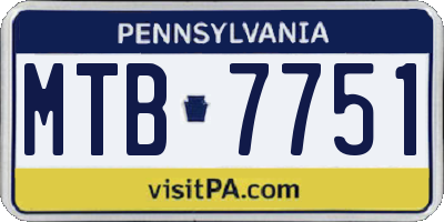 PA license plate MTB7751