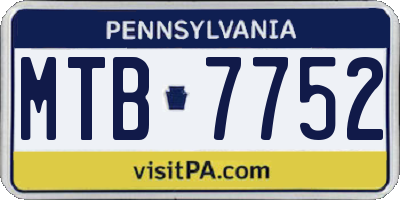 PA license plate MTB7752
