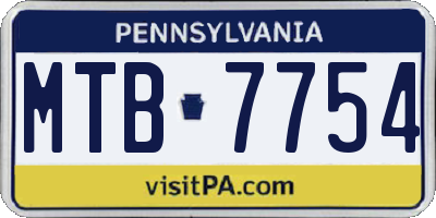 PA license plate MTB7754