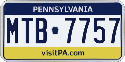 PA license plate MTB7757