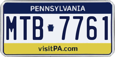 PA license plate MTB7761