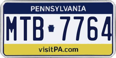 PA license plate MTB7764
