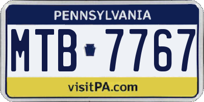 PA license plate MTB7767