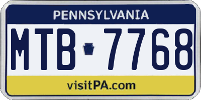 PA license plate MTB7768