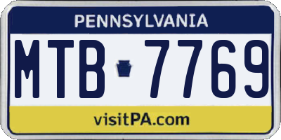 PA license plate MTB7769