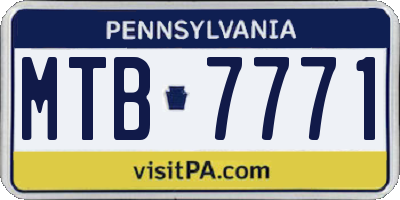 PA license plate MTB7771