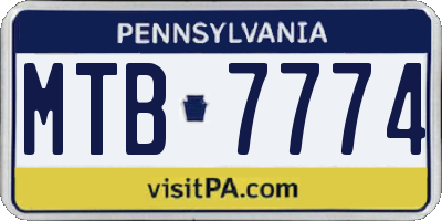 PA license plate MTB7774