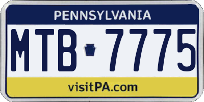 PA license plate MTB7775