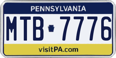 PA license plate MTB7776