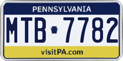 PA license plate MTB7782