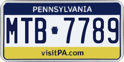 PA license plate MTB7789
