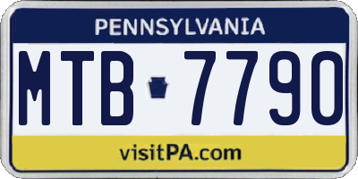 PA license plate MTB7790