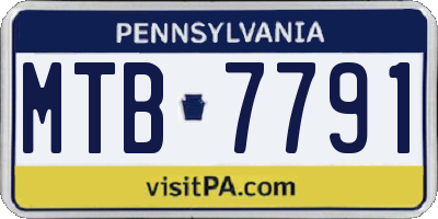 PA license plate MTB7791