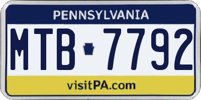 PA license plate MTB7792