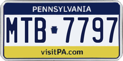 PA license plate MTB7797