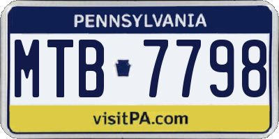 PA license plate MTB7798