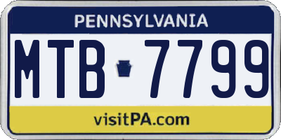 PA license plate MTB7799