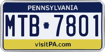 PA license plate MTB7801