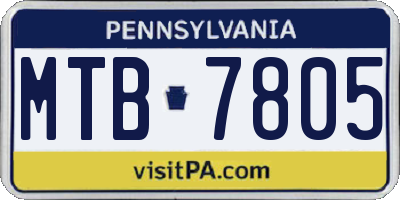 PA license plate MTB7805