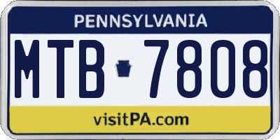 PA license plate MTB7808