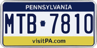 PA license plate MTB7810