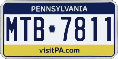 PA license plate MTB7811