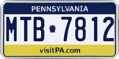 PA license plate MTB7812