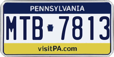 PA license plate MTB7813