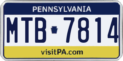 PA license plate MTB7814