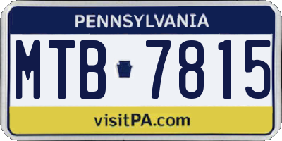 PA license plate MTB7815