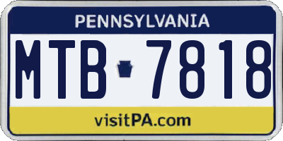 PA license plate MTB7818