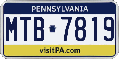 PA license plate MTB7819