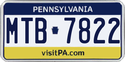PA license plate MTB7822