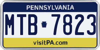 PA license plate MTB7823