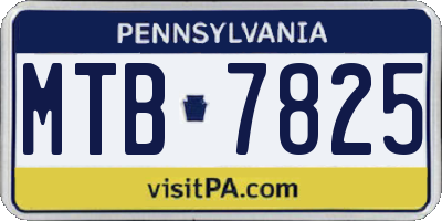 PA license plate MTB7825