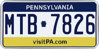 PA license plate MTB7826