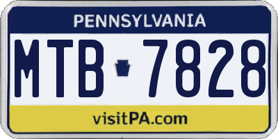 PA license plate MTB7828