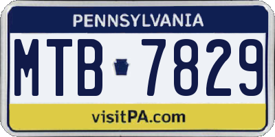 PA license plate MTB7829