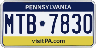 PA license plate MTB7830