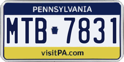 PA license plate MTB7831