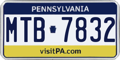 PA license plate MTB7832