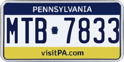 PA license plate MTB7833