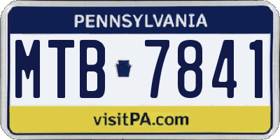 PA license plate MTB7841